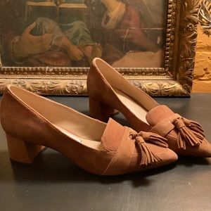 Essex Lane Tan Suede block heel 7